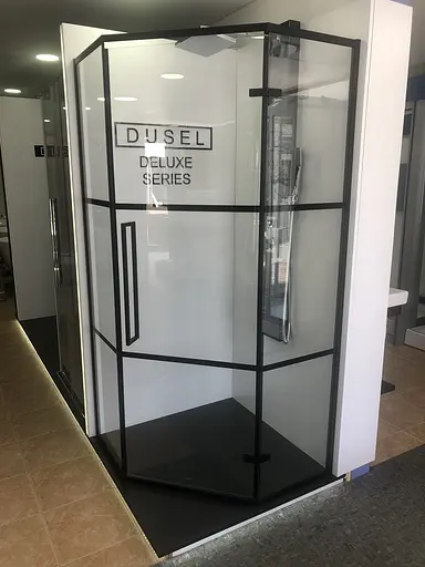 Душевая кабина Dusel DL197HBP Black Matt Paint 900x900x1900, Черный матовый, Универсальная, прозрачная, 90x90 - фото 2