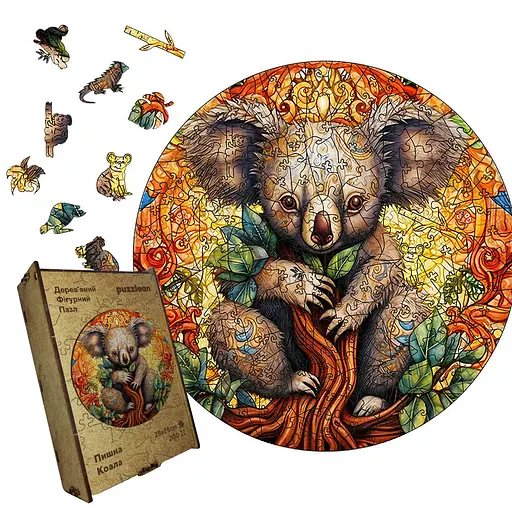 Пазл деревяний Пишна Коала, А5, 35 елементів, Картонна коробка