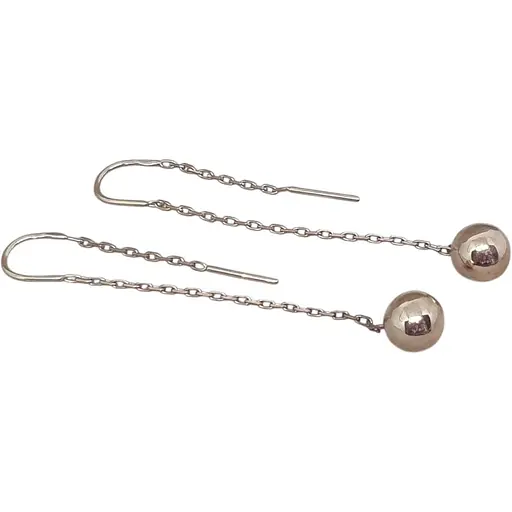 Золоті сережки-протяжки Імперія золота Кулі. СПП008(2)И