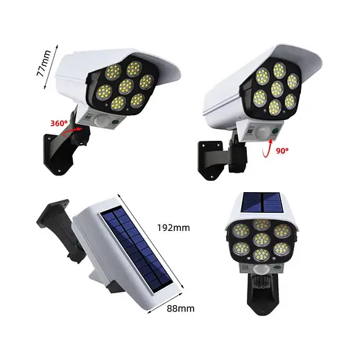 Вуличний накладний світильник Jianlips JLP2178 Сонячна батарея Ліхтар прожектор з пультом Білий/Чорний - фото 4