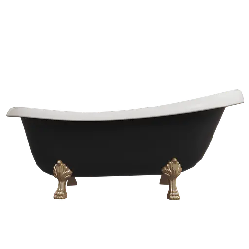 Ванна отдельностоящая матовая Amdcon Symphony 167x78 черная из литого камня бронзовые ножки SYMFONYA_167_br_BLACK_MAT Черный матовый - фото 6