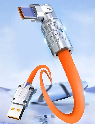 Зарядный кабель USB Type-C с вращением на 180 градусов 2 метра - фото 5