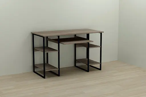 Компьютерный стол Ferrum-decor Тим 75x140x70 черный ДСП Дуб Сонома Труфель 16мм (FRD-103982) - фото 5