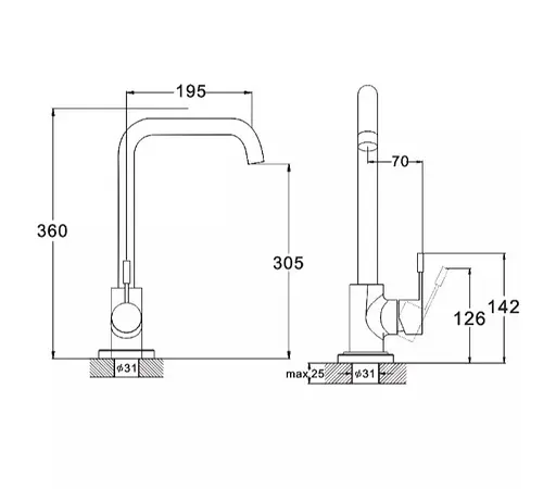 Змішувач для кухні Wezer EKO4B-01 - фото 4