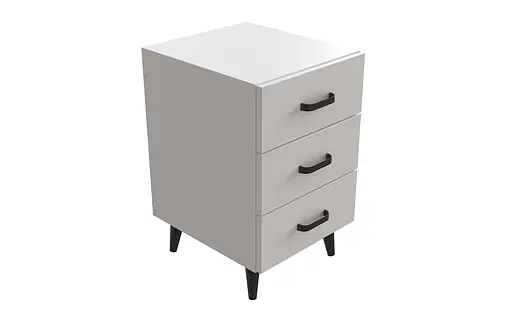 Тумба Вива 3 на конусных ножках Ferrum-decor 56,5x35x40 Черный металл ДСП Белый 16 мм (FRD-106823) - фото 2