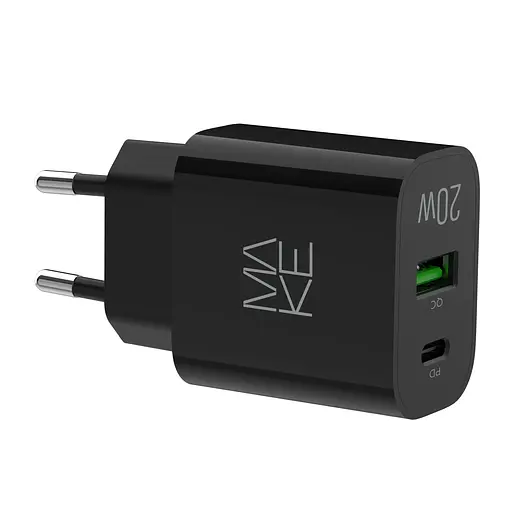 Зарядний пристрій мережевий MAKE 20W Type-C PD3.0 + USB QC4.0 Black - фото 6
