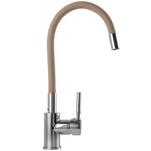 Смеситель для кухни Globus Lux LAZER GLLR-0203S-BG15 однорычажный поворотный с металлическим рычагом для удобства использования - фото 3