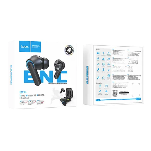Блютуз Стерео Гарнитура Hoco EW13 Черный - фото 5