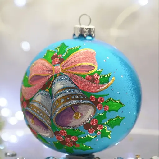 Ялинкова прикраса Санта Шоп Дзвіночки рожеві скло (4820001113471) - фото 3