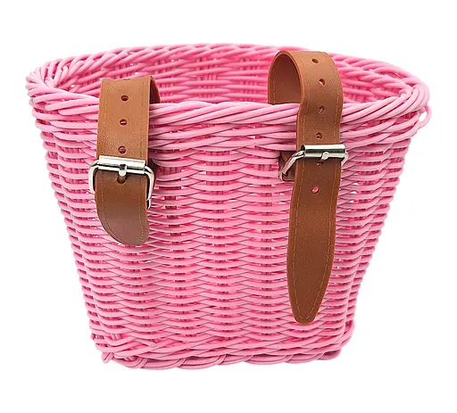 Корзина на детский велосипед / самокат 20х16х16 см плетеный ретро розовый (G0001893) - фото 2