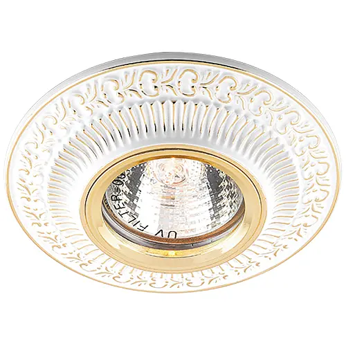 Встраиваемый светильник Feron DL6240 под лампу белый золото - фото 1