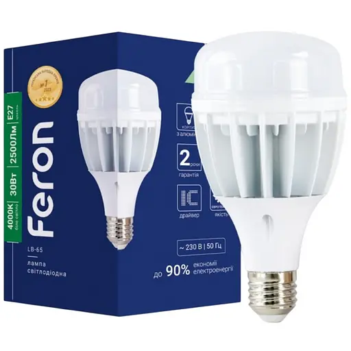 Лампа свiтлодiодна Feron LB-65 30Вт E27 4000K (25823)
