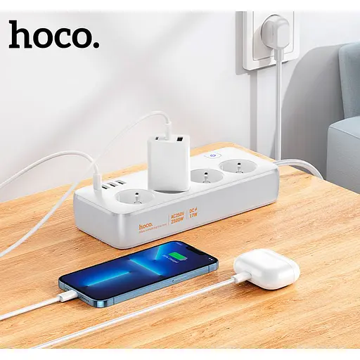 Сетевой фильтр Hoco AC21 Sunlight White [128371] - фото 4