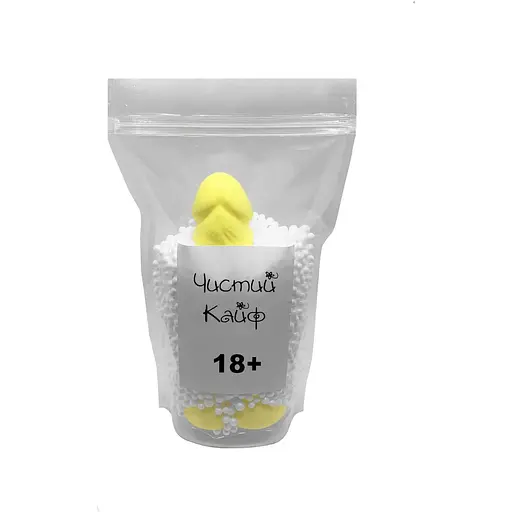 Крафтове мило-член із присоскою Чистий Кайф Yellow Size L - фото 4