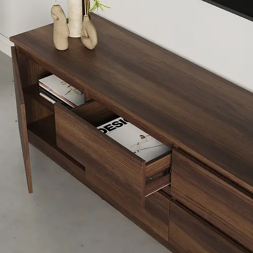 Тумба під телевізор MebelStar Нео 4Ш2Д 200x43x53 см Дуб бурштиновий (MBS-1267) - фото 3