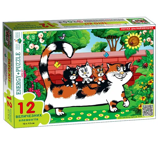 Пазл детский "Папа Кот" Энергия Плюс 88229, 12 крупных элементов - фото 1