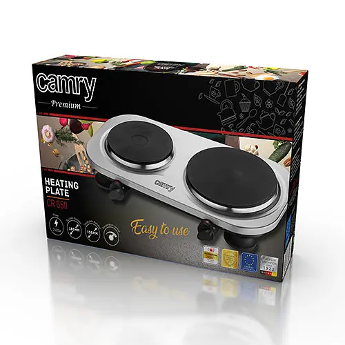 Плита двухканфорная электрическая Camry CR 6511, 2500вт - фото 2