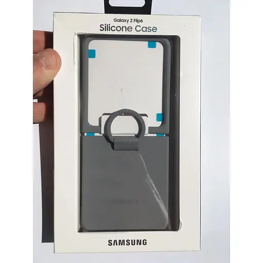 Оригінальний силіконовий чохол із кільцем Samsung Silicone Case для Galaxy Z Flip6 Gray EF-PF741TJEGUA - фото 2