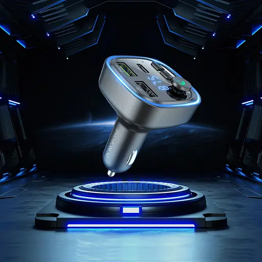 Автомобільний зарядний пристрій Borofone BC48 2 USB/Type-C/QC 18W з FM-модулятором (USB/TF card/bluetooth) чорний - фото 8