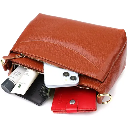 Женская сумка Vintage из натуральной кожи с формоустойчивым дном 27х16х11 см sum0027558 - фото 8