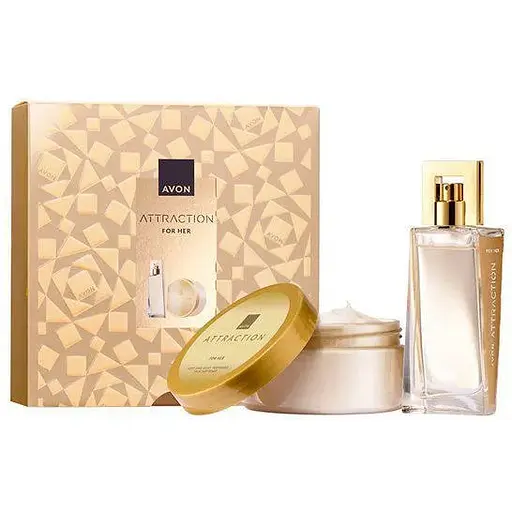 Подарунковий набір Avon Attraction для Неї у подарунковій упаковці (edp/50ml + b/lot/200ml) (158511229) - фото 1