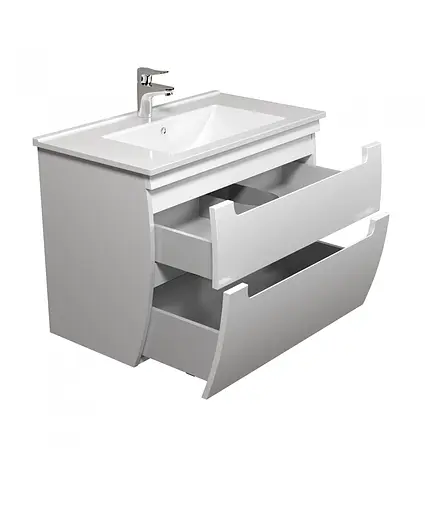 Тумба підвісна Мойдодир Trend 80-A у ванну з Creavit умивальником Su-80 Білий - фото 5