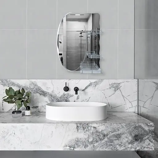 Зеркало Kroner KRM Belantis - ACS705 с тремя полками CV022929, Белый - фото 5