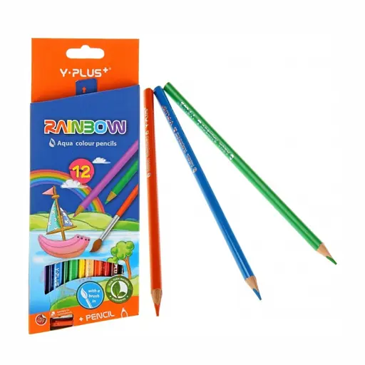 Кольорові олівці TRIPOD корпус 8 мм 12 кольорів Y PLUS - фото 1