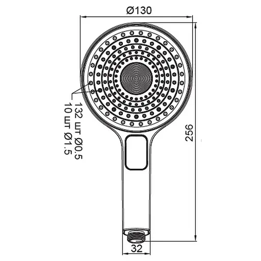 Ручний душ Koer 3 режими KP-0403-07 KR4997, Чорний матовий - фото 2