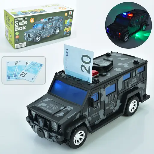 Військова машина-скарбничка, 26 см, музика, світло, YJ388-60 - фото 2