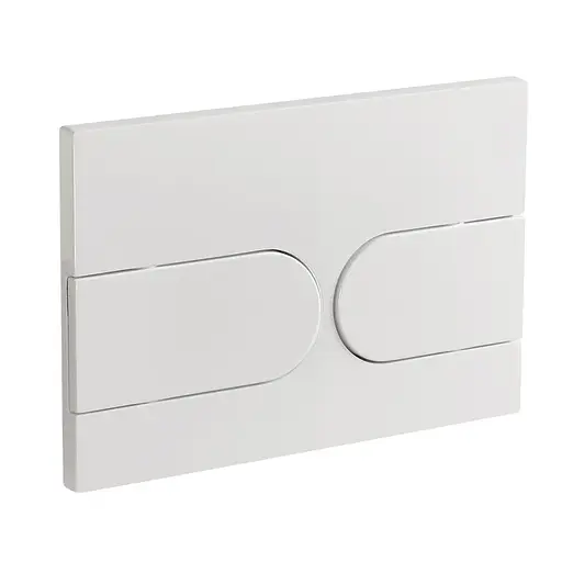 Панель змиву Koer KT-0604-03 240x160x10mm пластикова, кнопка закруглена KR5322, Білий - фото 1