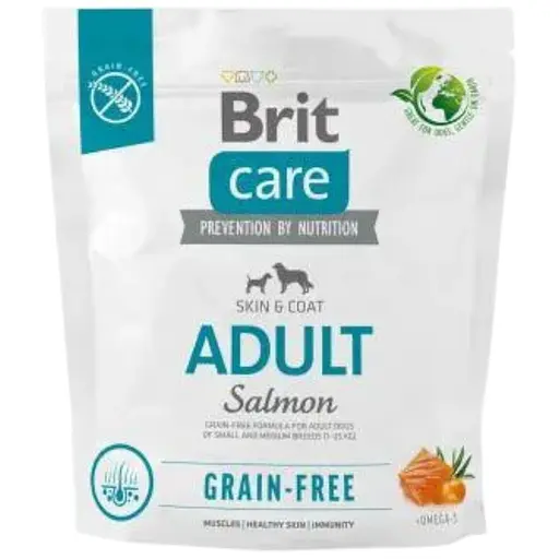 Сухий корм Brit Care Dog Grain-free Adult для собак малих і середніх порід, беззерновий із лососем, 1 кг