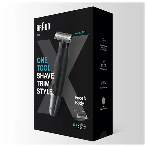 Тример для бороди та вусів/Тример для тіла (бодігромер) Braun Series X XT5100 - фото 2