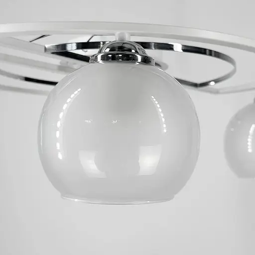 Білосніжна стельова люстра на 4 плафони Ø 47 см | Арт. 51795/4 CH+WT+WT | Line F - фото 2