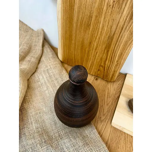 Пляшка 1 літр керамічна (глиняна) без ручки гладка - фото 6