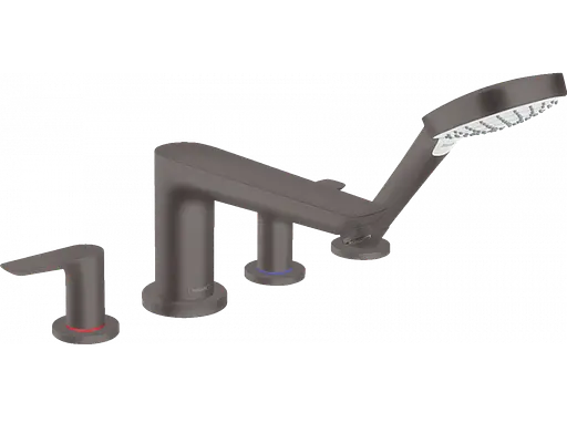 Смеситель врезной на борт ванны Hansgrohe Talis E на 4 отверстия черный хром 71748340 Шлифованный черный хром - фото 1