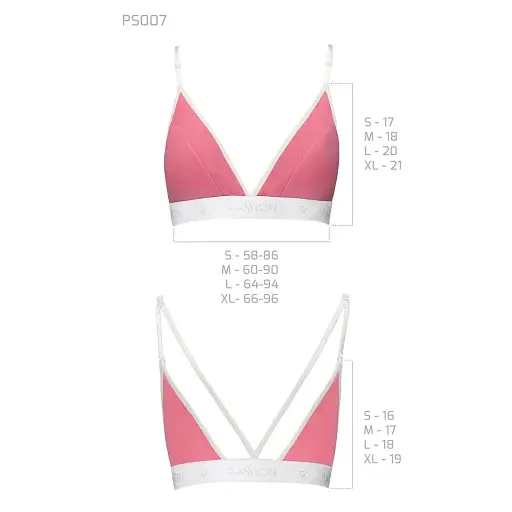 Спортивный топ с двойными бретелями Passion PS007 TOP pink L - фото 4