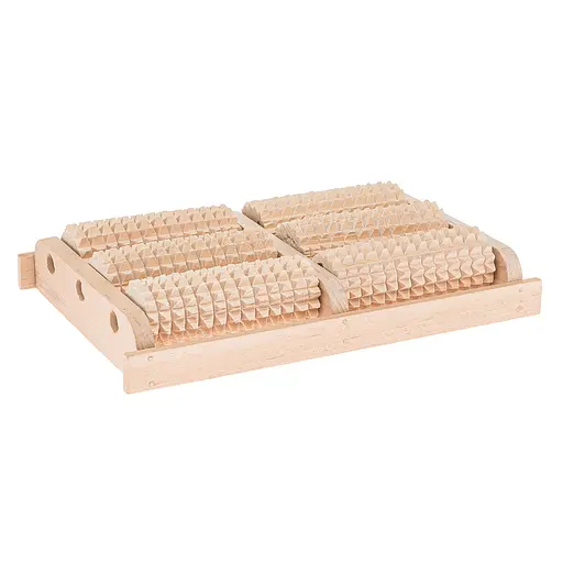 Дерев'яний масажер для стоп із 6 зубчастими роликами, 28.5×18×5 см, Woodly 84166 - фото 6