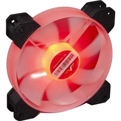 Вентилятор 120 мм Frime Iris черный 120х120х25 мм Red LED подсветка (12 LED) 1030 об/мин 23.4 дБ(А) 3-pin + Molex - фото 1