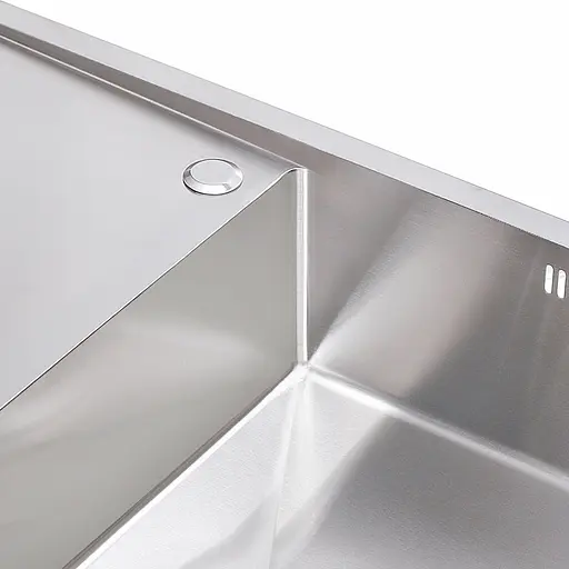 Кухонна мийка Platinum Handmade Н 780x500x200 R (з кріпленням і отвором під змішувач), Нержавіюча сталь - фото 2