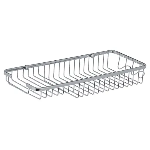 Полка-решетка с мыльницей и 2 крючками ZERIX LR338 (LL1456) - фото 1