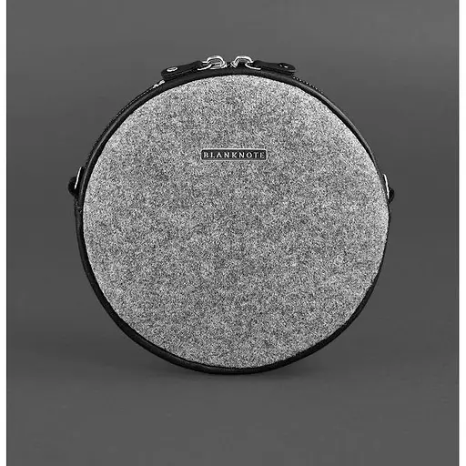 Круглая женская фетровая сумка Tablet с кожаными черными вставками - фото 1