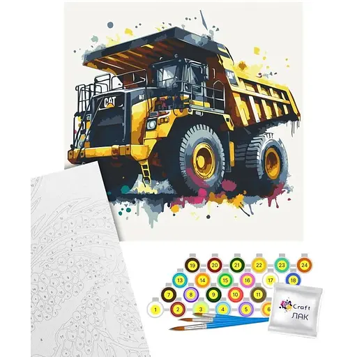 Картина за номерами Art Craft Яскравий самоскид 40х40 см (12512-AC) - фото 1