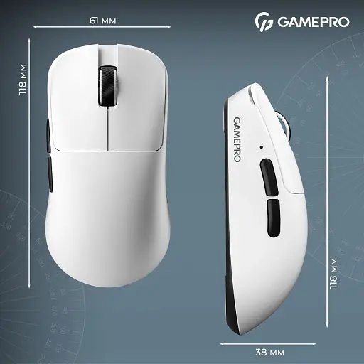 Миша GamePro Asgard Odin 8K Wireless White (GM035W) [140407] - фото 17