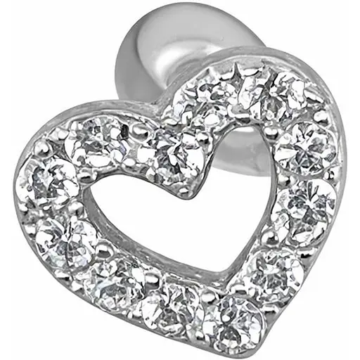 Серебряная серьга для пирсинга хеликса с фианитами. 40104ШТ - фото 1