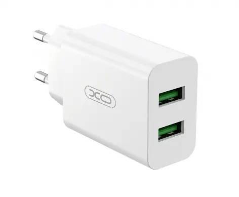 Блок адаптер комплект XO L119 dual USB-A QC18W з кабелем Mirco usb Білий - фото 3