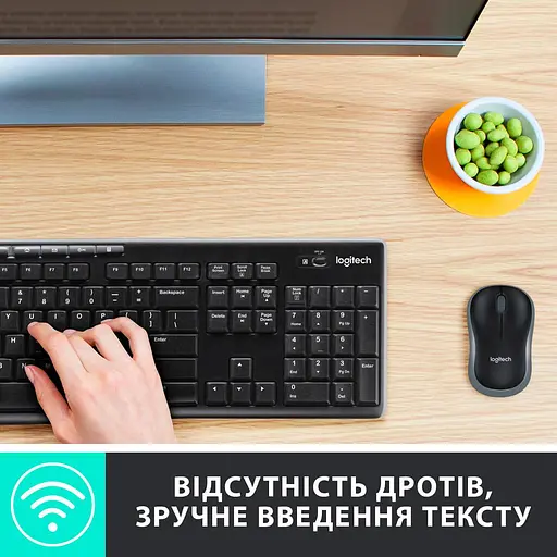 Комплект (клавіатура + миша) Logitech MK270 Wireless UA Black (920-004508) - фото 2