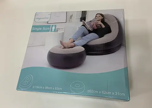 Надувне крісло з пуфом Air Sofa (велюрове покриття) - фото 8