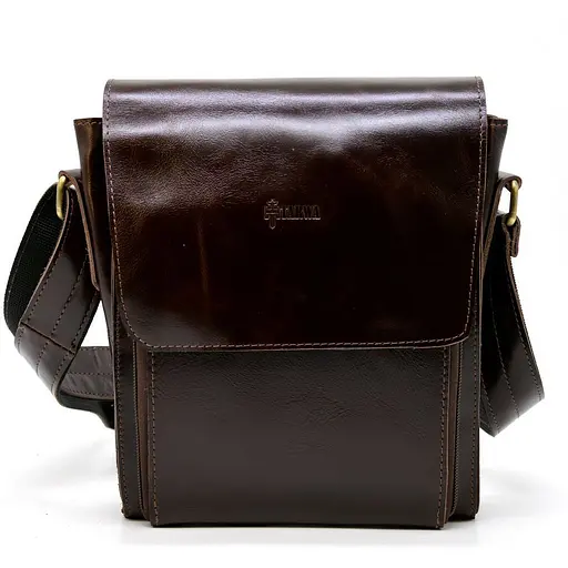 Чоловіча шкіряна сумка через плече TARWA 26х22х6 см sum0025842 - фото 3