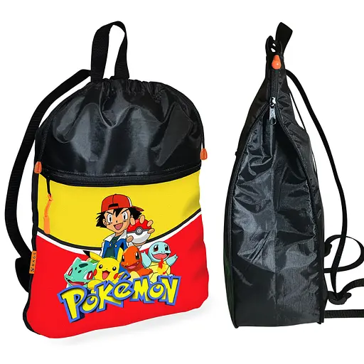 Рюкзак-мішок для взуття, спортивної форми Покемон Пікачу дитяча сумка для змінки з розширювачем (01354)